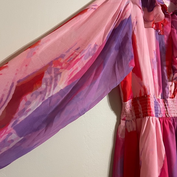 NWT Anthropologie Hutch Pink Purple Ruffle Mini Dress - Picture 5 of 6